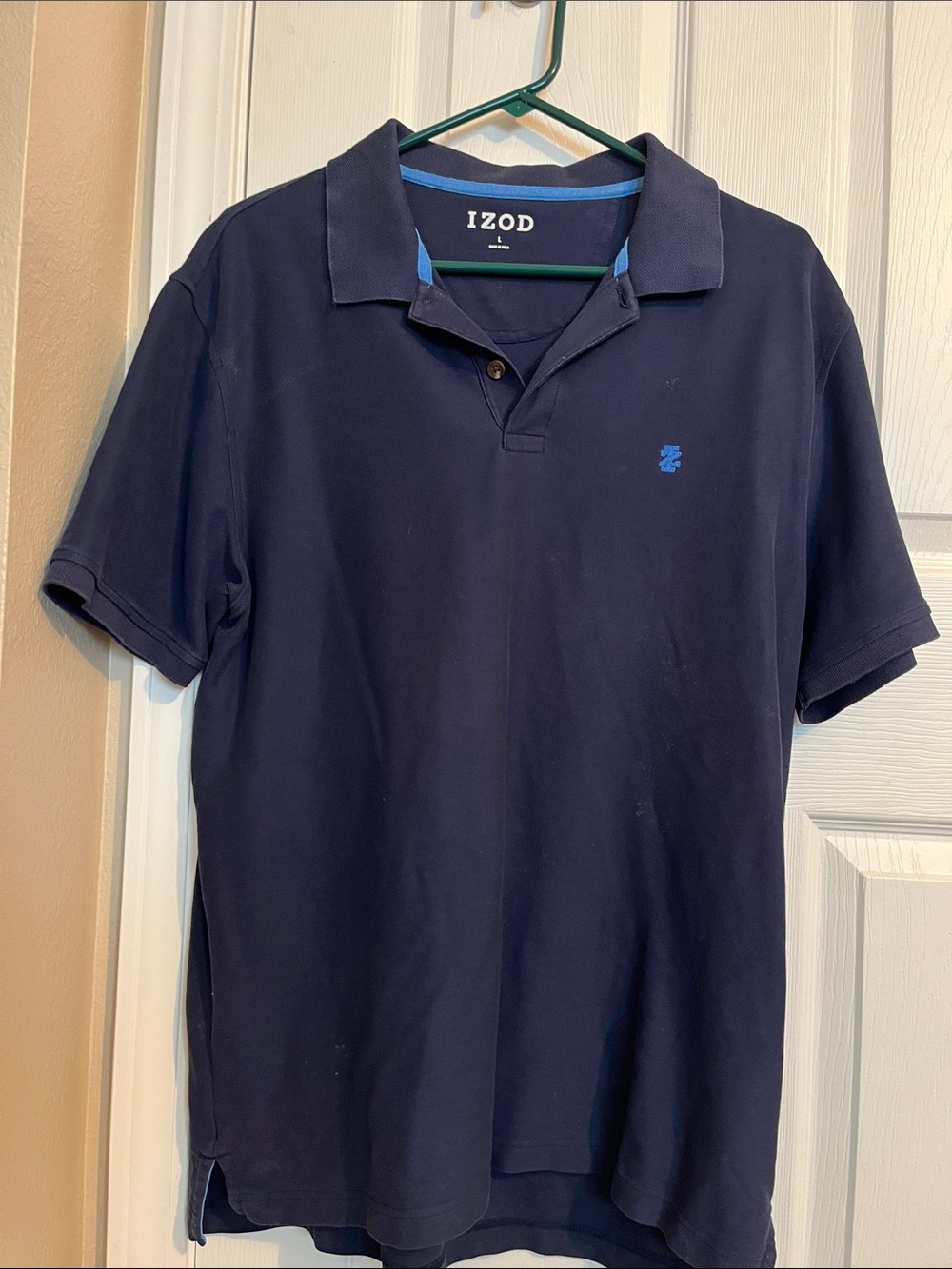 Izod Navy Polo with Light Blue Trim